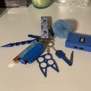 Blue Self-Defense Keychain Set